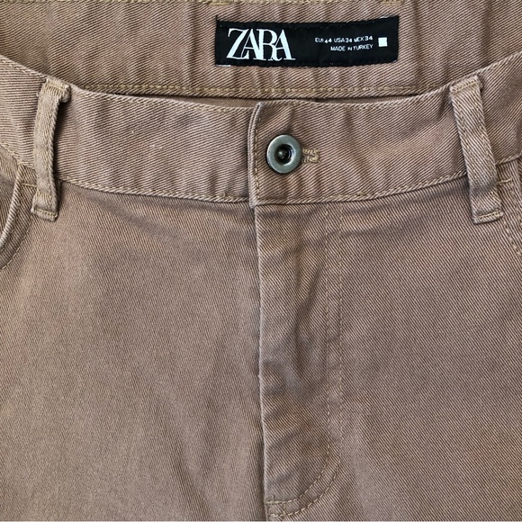 Zara Camel Tan Mom Fit Ankle Crop High Rise New Generation Jeans Women’s Size 34 - Picture 10 of 14